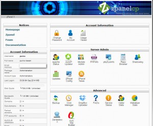 1. Alternatif Cpanel hosting dengan ZpanelCP atau Cpanel gratis