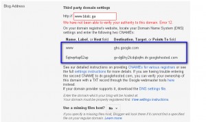 Mengganti domain blogspot dengan domain sendiri 2 verifi