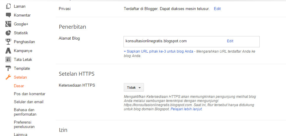 cara mengaktifkan https blogspot blogger